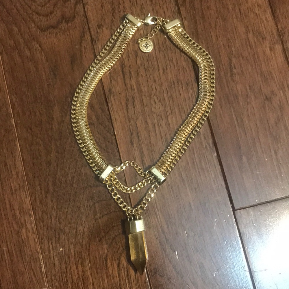 BCBGeneration gold quartz necklace